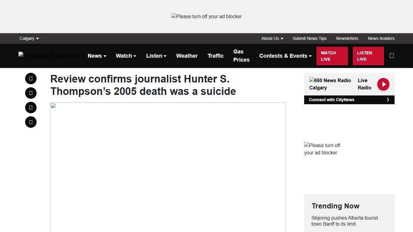 Review confirms journalist Hunter S. Thompson's 2005 death was a suicide